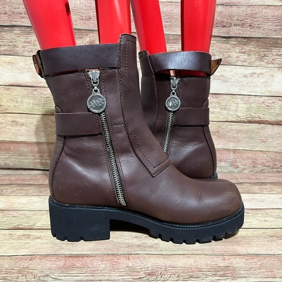 Double H Brown Leather Chuncky Boots - Picture 2 of 10